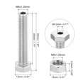thumbnail image 2 of Uxcell M8x45mm Hollow External Hexagon Screw Cylindrical Lamp Threading Screws Through Hole Bolt with Nut 2 Set, 2 of 6