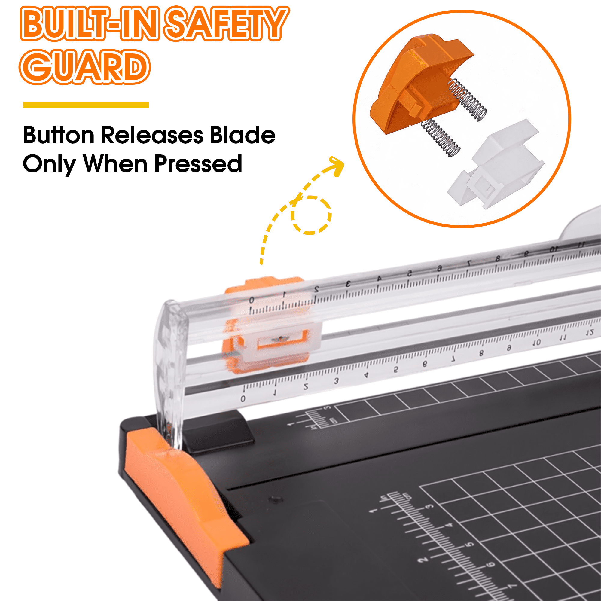 GARITIN 12 Inch Paper Cutter, Portable Sliding Paper Trimmer with Safety Blade Guard for Photos, Cardstock & Craft Projects