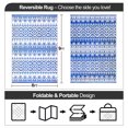 thumbnail image 4 of Outdoor Rug Mat for Patio,  6x9ft Waterproof Reversible Plastic Straw Rugs,  Camping Carpet Area Mats for RV, Porch, Deck, Backyard,  Balcony, Camper, Picnic, Beach, Trailer, Blue & White, 4 of 7