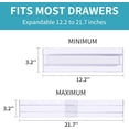 thumbnail image 3 of Adjustable Length Clear Plastic Shelf Fences For Closet And Kitchen, Product Divider System With Space Saving Design And Adhesive Tape Protection, Expandable Drawer Dividers For, 3 of 7
