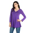 thumbnail image 2 of Women's Long Sleeve Three Button Henley Tunic Top, 2 of 3