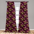 thumbnail image 4 of Ambesonne Palm Leaf Curtains, Peachy and Pinkish Leaves, Pair of 28"x63", Dark Fuchsia and Apple Green, 4 of 4