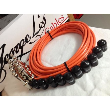 George L s 155 Pedalboard Effects Cable Kit .155 Orange / Nickel - 10/10/10