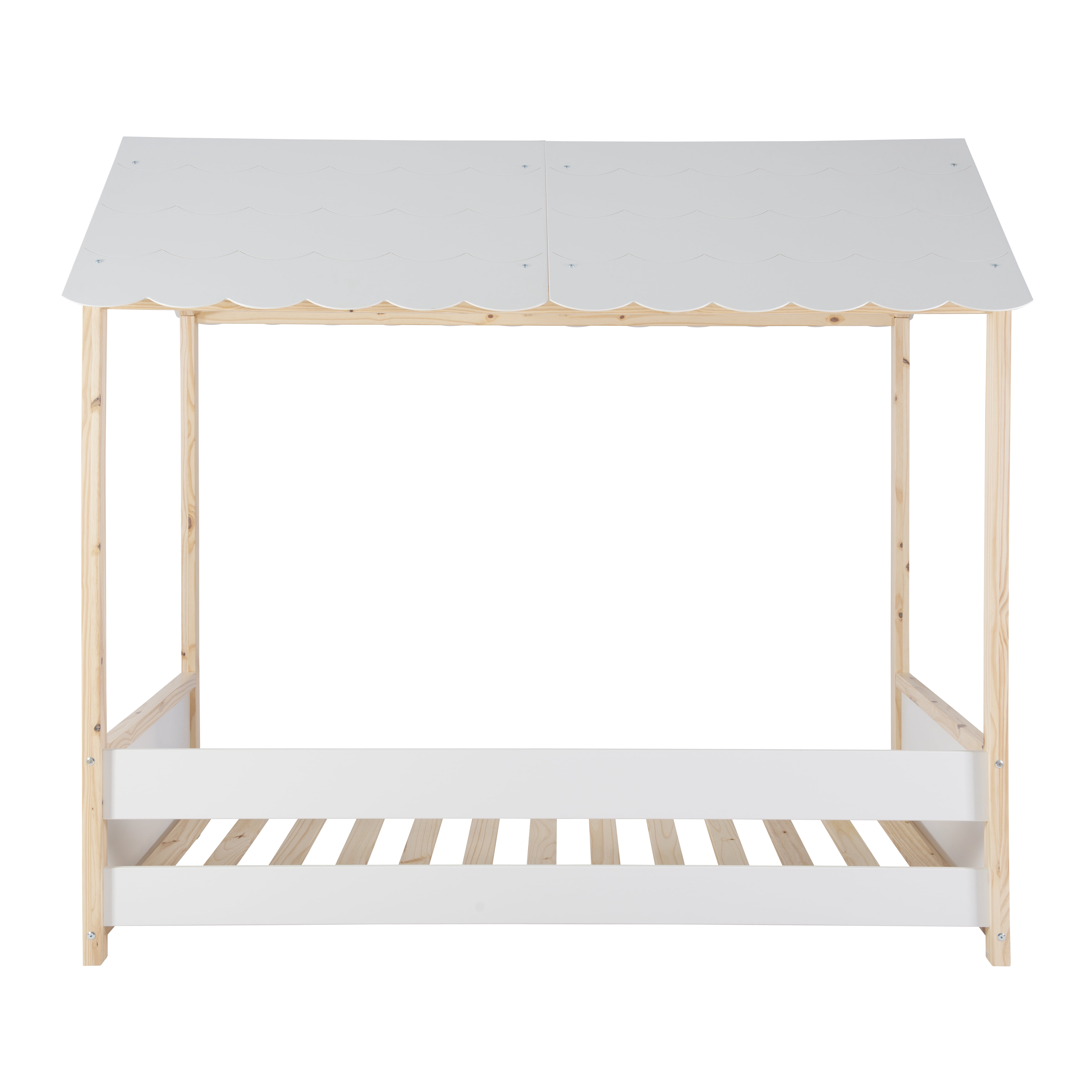 Powell Allyson Kid's Playhouse Bed with Adjustable Canopy, Twin, White