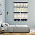 thumbnail image 5 of Navy Beige Striped Kitchen Curtains Sets for Windows 36 Inch Length, Gradient Geometric Blue White Rod Pocket Window Treatments Tier Curtains and Valances Set for Bedroom/Bathroom, 5 of 8