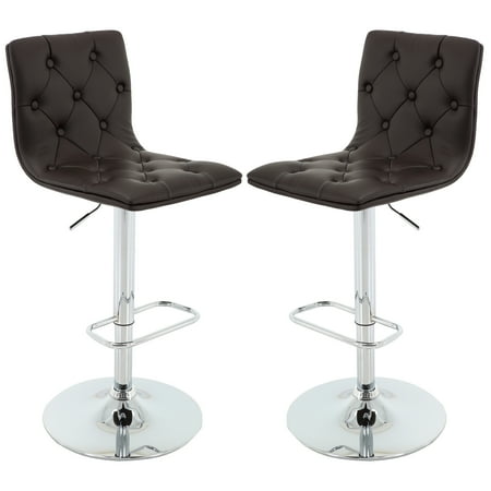 Brage Living Bentley Adjustable Height Barstool Set - (Set of 2) - Dark Brown