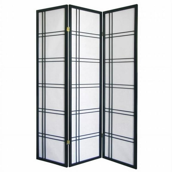 Ore International R542BK Girard 3-Panel Room Divider - Black