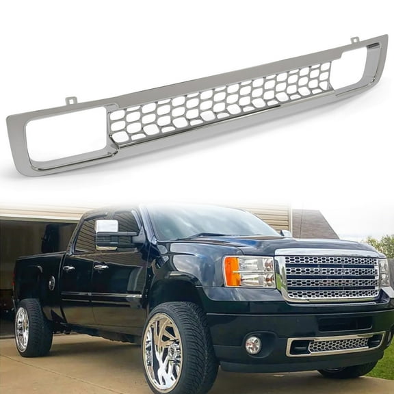 Kojem Front Bumper Lower Grille Denali Style Chrome for 2011-2014 GMC Sierra 2500HD 3500 HD 12 13