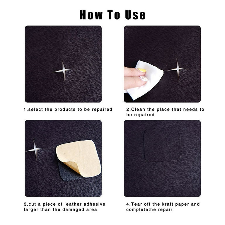 Self-Adhesive Leather Refinisher Cuttable Sofa Repair Leather Patch Car  Seat Repair Kit Leather Repair Patch for Couches Repair Patch Leather (Dark