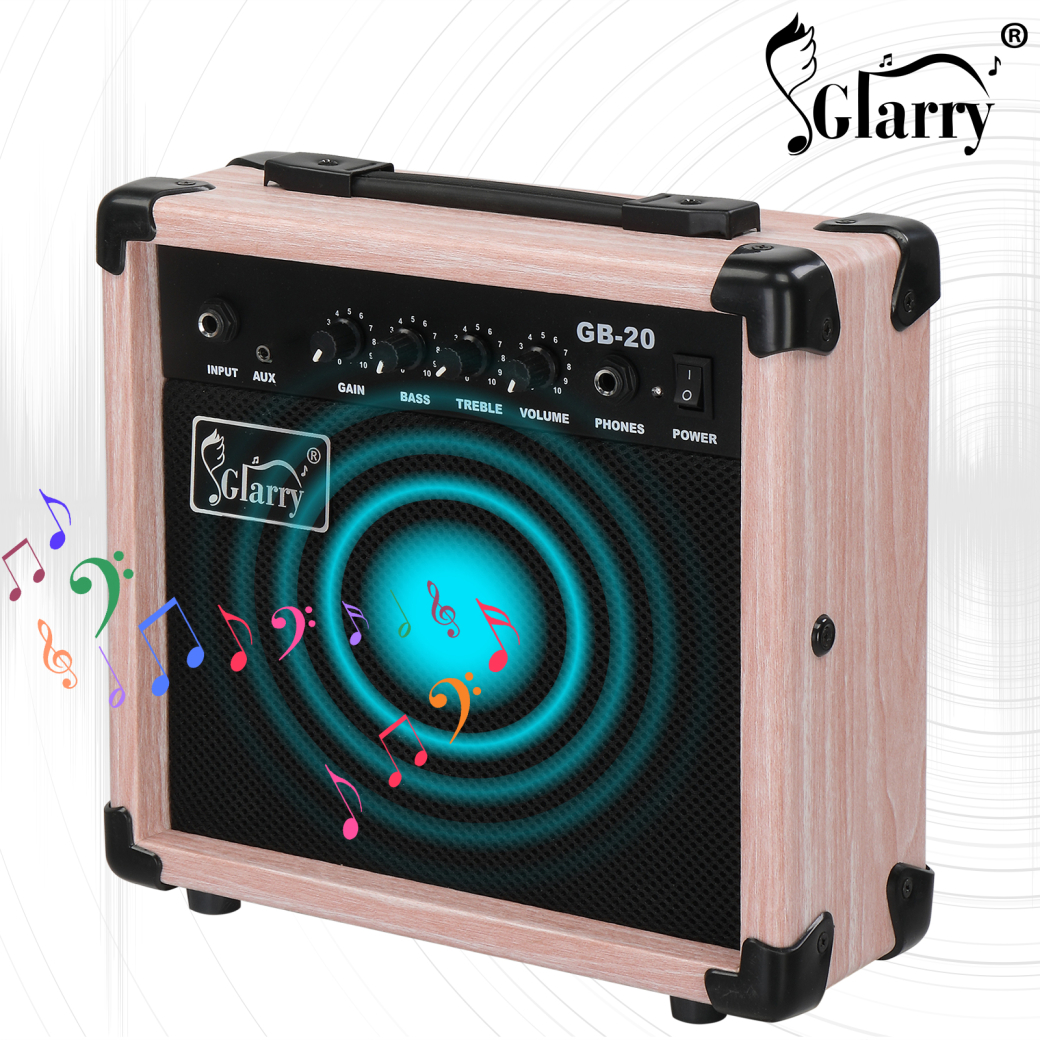 20W Electric Guitar Amp with Volume Control, Portable Travel Mini Guitar Accessories with Slient Mode, Practice Amp for Electric Guitar, Natural