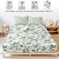 thumbnail image 5 of Twin Sze Fitted Sheet Set - Sage Green Leaf 2 Piece Bedding Sets 16" Deep Pocket Fitted Sheet with 1 Pillowcase, Country Eucalyptus Nature Plant Branch Brushed Microfiber Hotel Luxury Bed Sheets, 5 of 9