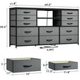 thumbnail image 2 of EnHomee Wide Dressers for Bedroom TV Stand for Living Room LED 12 Fabric Drawers Storage Dresser with Power Outlet,49.2''L Grey, 2 of 7