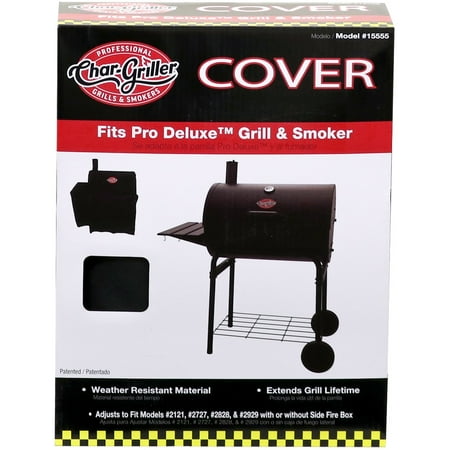Char-Griller Smokin’ Pro/ Pro Deluxe Grill Cover, Black, 5555