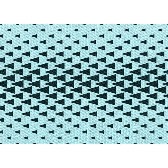 Ahgly Company Machine Washable Indoor Rectangle Transitional Electric Blue Area Rugs, 5' x 7'