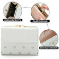 thumbnail image 3 of Cartera Laklulu para mujer, con flores, para niñas, con bolsillo para dinero, tarjetero con estampado de flores, monedero con ventana para identificación, elegante, juvenil y bonita, 3 of 5