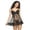 Black, variant on - Veil Tulle Ruffle Babydoll & Mesh G-String Lingerie Set (Cloud Dancer, Medium)