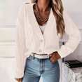 thumbnail image 2 of Lovskoo Cropped Cardigan Sweaters for Women Open Front Fall Trendy V- Neck Long Sleeve Button Down Casual Blouse Knit Tops Beige, 2 of 6