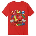 thumbnail image 4 of WERYOUNG Girls First Day Of School Shirt Short Sleeve Crew Neck Cartoon Prints T Shirts Lightweight Knit Tees For Kids Back To School Stylish Tops 3-4 Years, 4 of 4