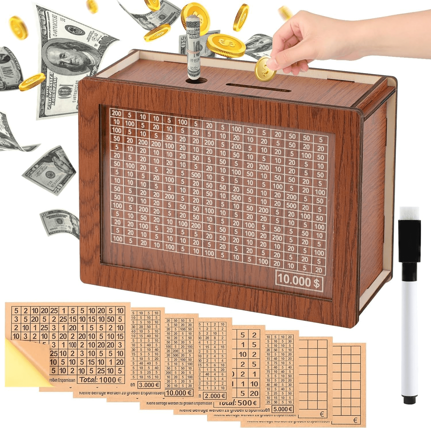 まる　100Days Saving Challenge Box　ハートクマ まる 100Days Saving Challenge Box ハートクマ Smash Box