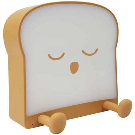 

Toast Night Light with with USB Charging and Timer Decor Sleep Lamp for Girls Boys Women Bedroom Cute Silicone Night Light with Touch Sensor（Snooze Face）