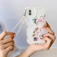 thumbnail image 3 of iPhone Xs Bear Case, Cute Flowers Bear Camera Protector Clear Case with Lovely Strap Bracelet Chain Girls Women Case for iPhone X XS, 3 of 16