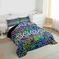 thumbnail image 3 of jejeloiu Colorful Leopard Pattern Bedding Comforter Set,Jungle Cheetah Animal Twin Comforter Sets,Gradient Multicolor Bedding Set For Girl Kids,Luxury Bedroom Decor Reversible,2 Pieces, 3 of 8