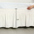 thumbnail image 2 of PiccoCasa 15" Drop Bed Skirt Dust Ruffle Wrap, Twin Beige, 2 of 8