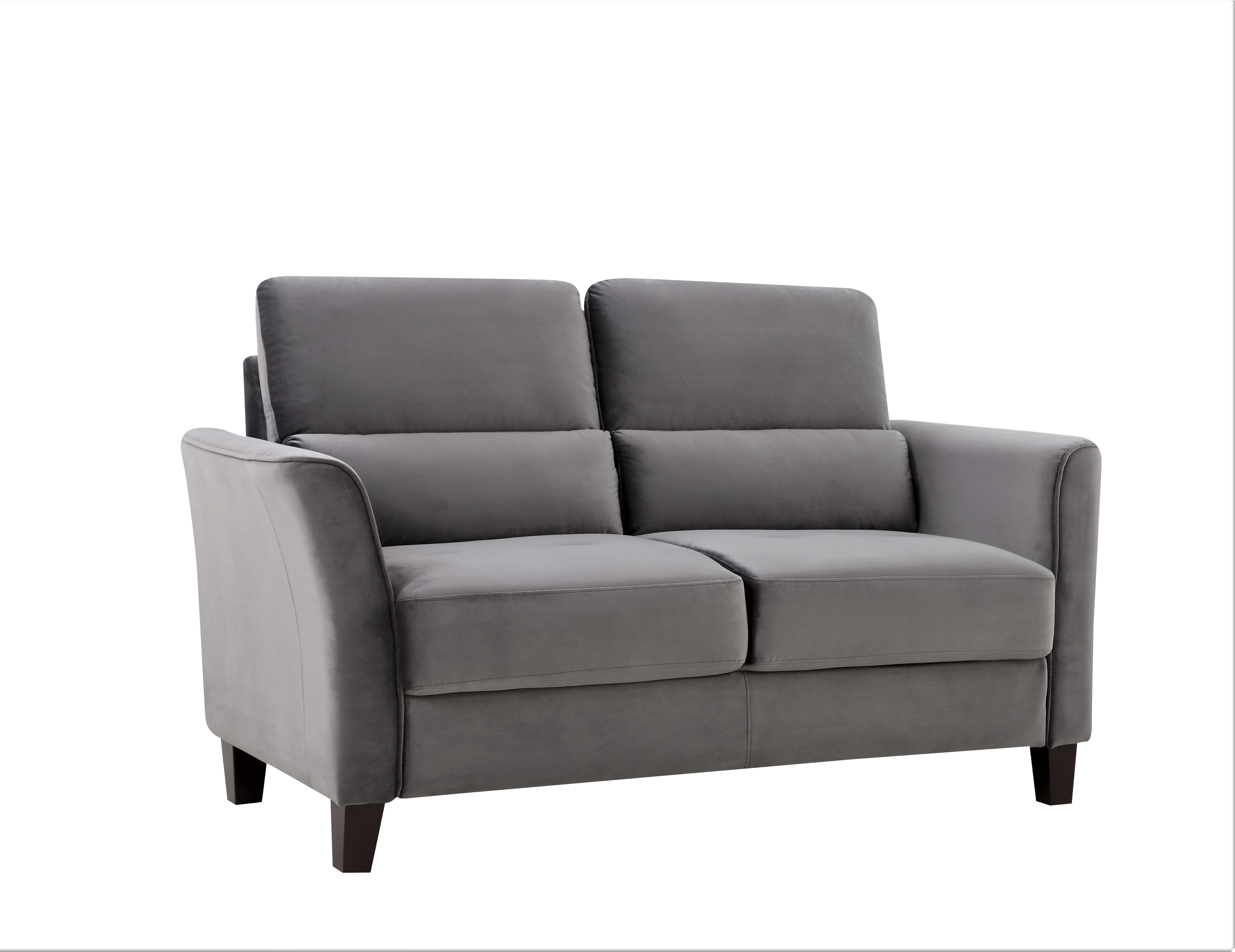 Uspridefurniture Aalt 57.88" Velvet Square Arm Loveseat,Gray