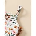 thumbnail image 5 of Baby Kid Girls Cattle Flower Print Suspender Camisole Flare Pants Set Summer Casual Outfit, 5 of 8