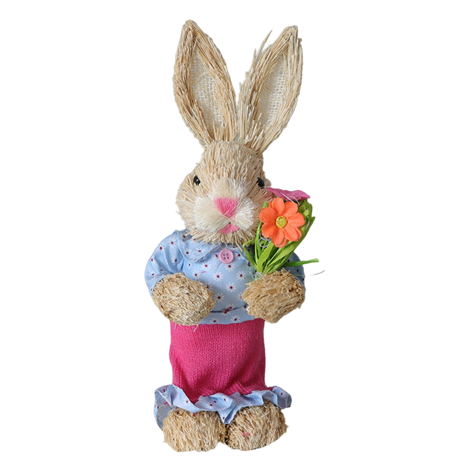 Yoone Hand Woven Artificial Straw Bunny Rustic Realistic Photography ...