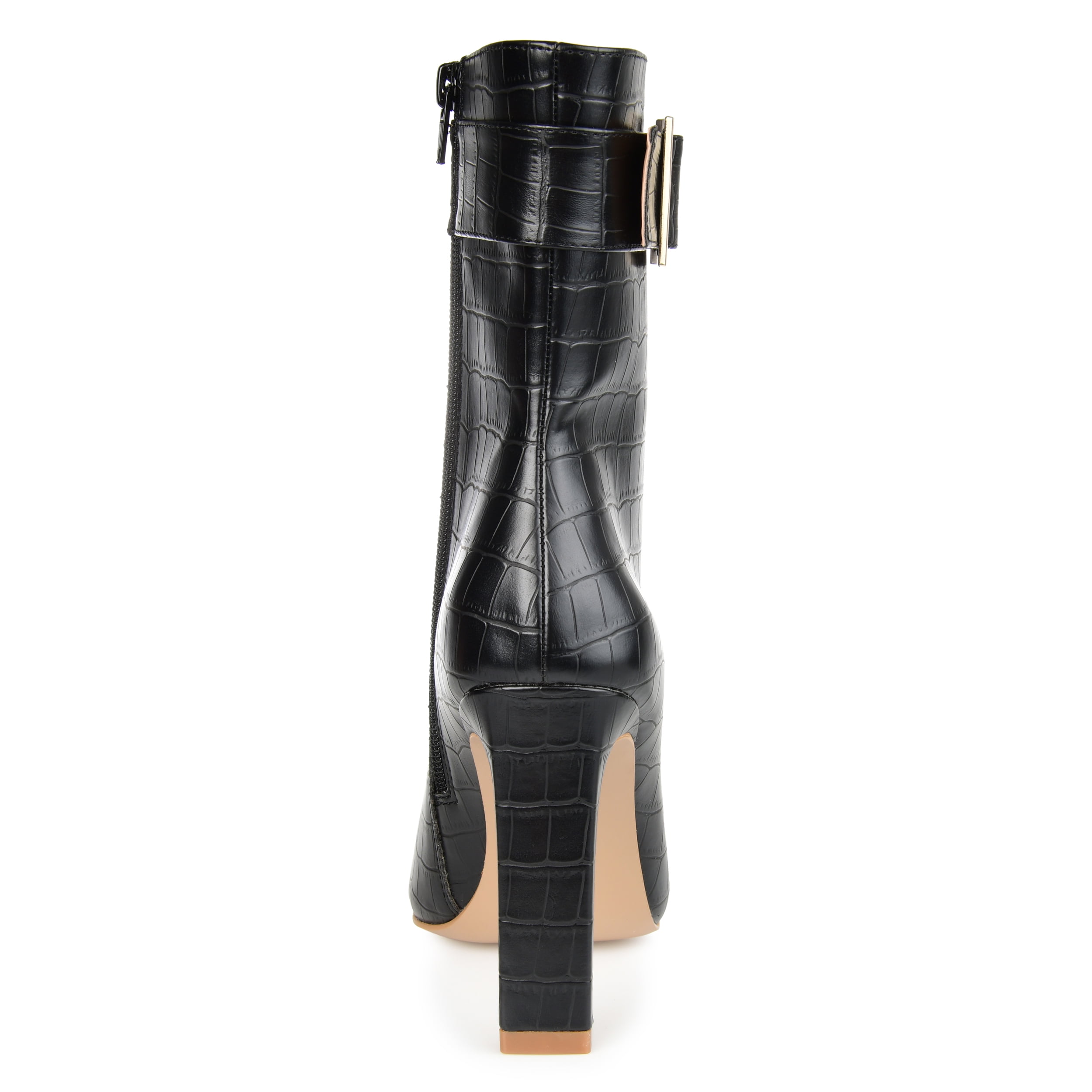 Journee Womens Elanie Inside Zip Block Heel Booties