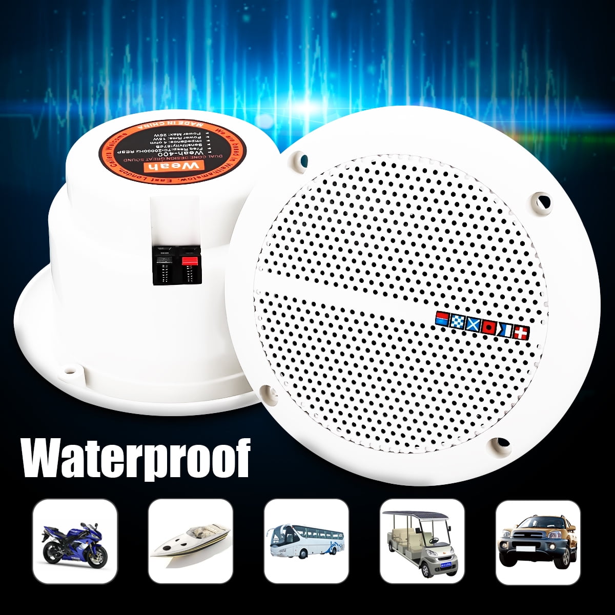 Clearance 3 Pairs Ceiling Speakers Waterproof Motocycle Marine