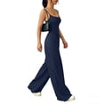 thumbnail image 4 of Jumpsuit for Women, Strapless Waist Cinching Wide Leg, Double-Strap Sleeveless Top, Ruched Waist, Solid Color, 4 of 6