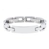 Arista White ID-Engraveable Men's Fashionable Bracelet in Stainless Steel, 8.5"