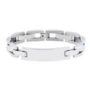 Arista White ID-Engraveable Men's Fashionable Bracelet in Stainless Steel, 8.5"