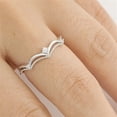 thumbnail image 4 of White CZ Tiara Wave Solitaire Accent Ring .925 Sterling Silver Band Jewelry Female Size 7, 4 of 4