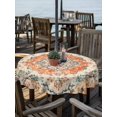 thumbnail image 6 of Orange Beige Boho Outdoor Tablecloth with Umbrella Hole, Vintage Ethnic Abstract Art Floral Spillproof Waterproof Outdoor Table Cover, Patio Tablecloths for Party/Garden/Picnic, Round 60 inch, 6 of 9