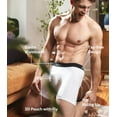 thumbnail image 4 of Mens Underwear ComfortSoft Moisture-Wicking,Breathable Cotton Boxer Briefs för män 6 Pack White, 4 of 4