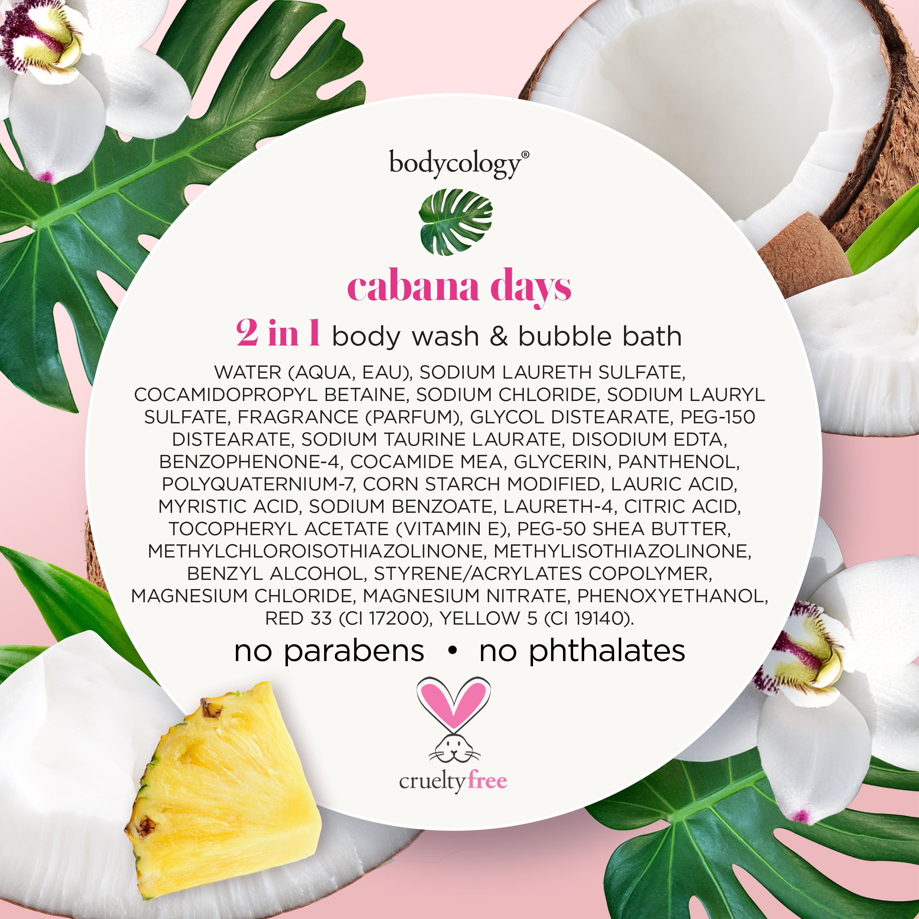 Bodycology Cabana Days 2-in-1 Body Wash & Bubble Bath, 16 fl oz
