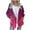 AF-Hot Pink, variant on Gytharion Women's Printed Hooded Jackets Fashionable Long Sleeve Fuzzy Coat Winter Soft Comfy Fleece Warm Casual Outerwear with Pockets