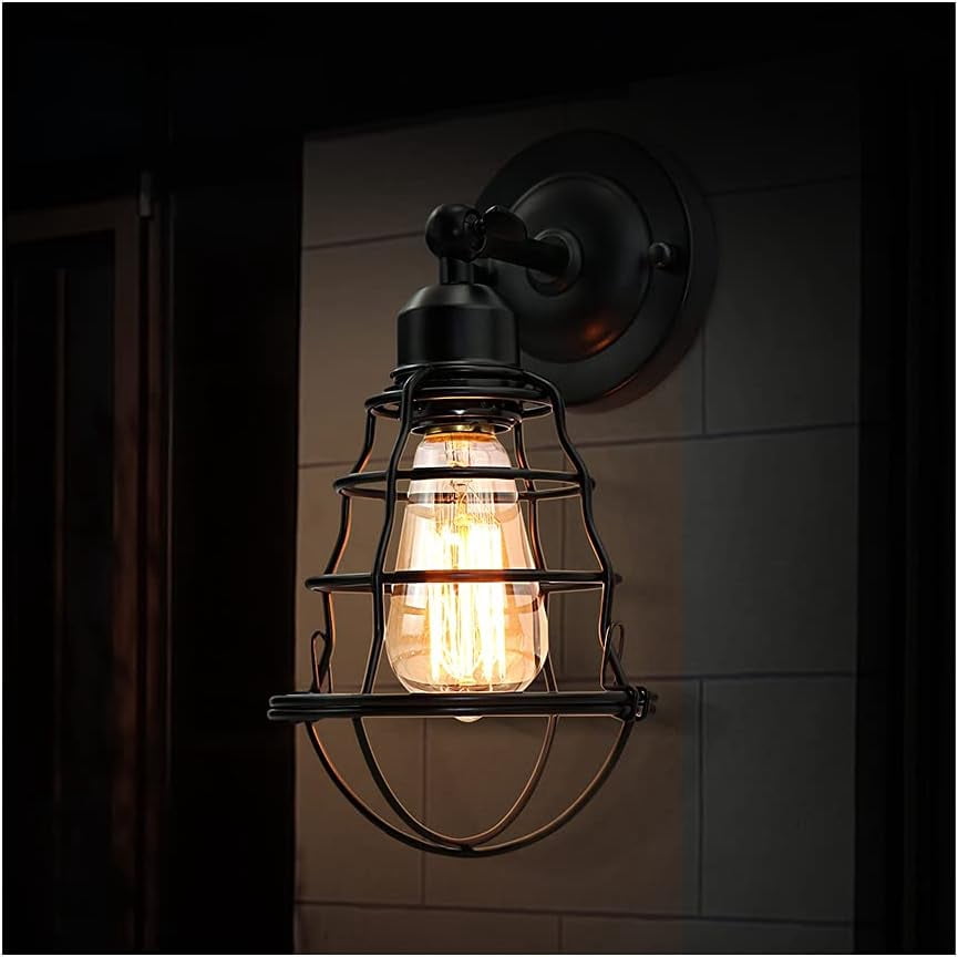Pynsseu Industrial 2-Light Black Wall Sconces (2 Count)