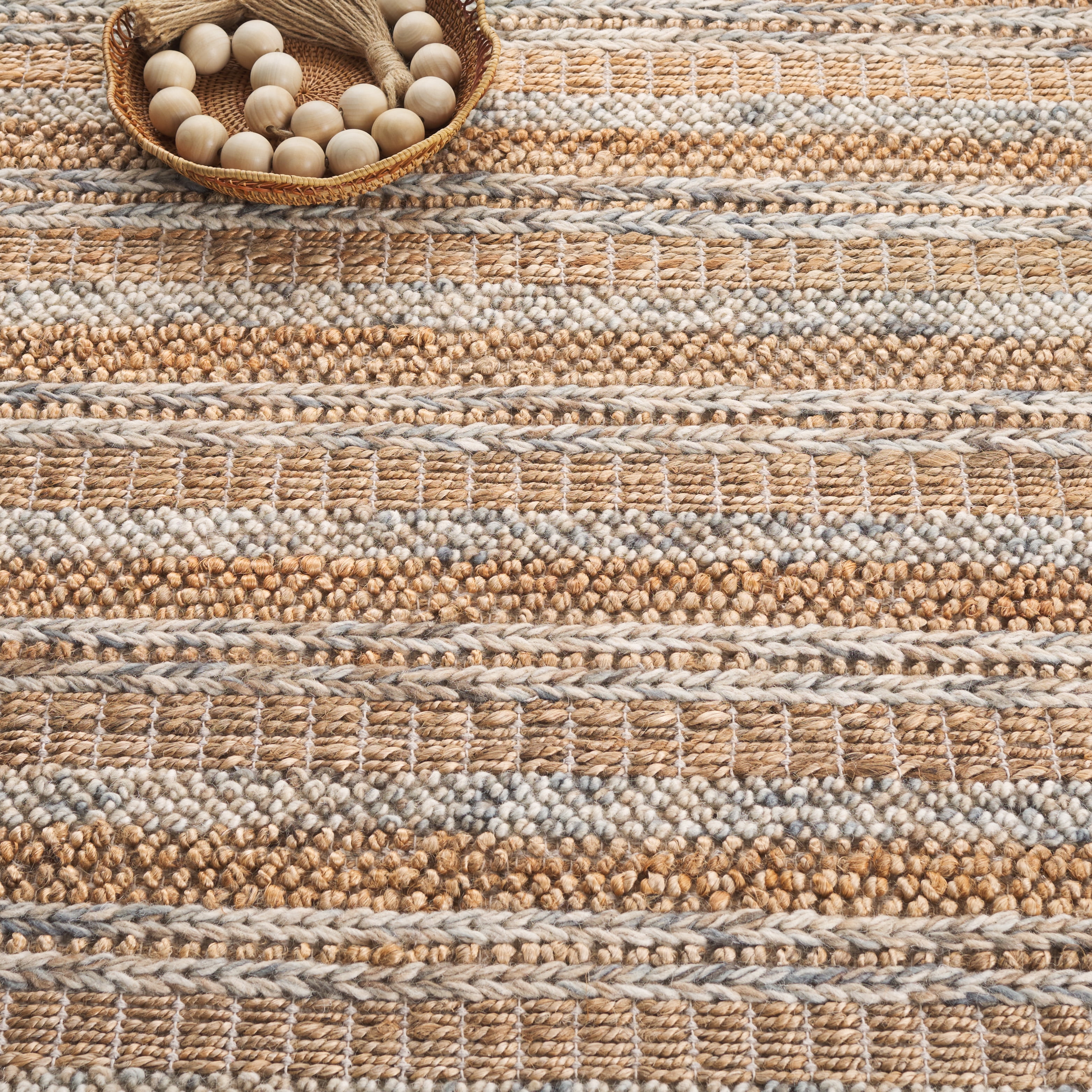 SAFAVIEH Natura Alecia Striped Area Rug, Natural/Brown, 5' x 8'