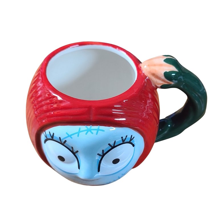 Disney Nightmare Before Christmas Jack and Sally Sculpted Handle Ceramic Mug Set