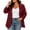 Wine C, variant on Stamzod Womens Blazers Dressy Casual Pleated 3/4 Sleeve Suit Jackets Business Office Jacket Plus Size Womens Clothing Khaki B XXXXL