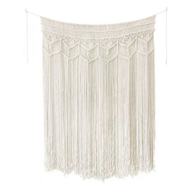 Cateissary Tapiz decorativo para colgar en la pared de macramé, decoración artística bohemia hecha a mano, cortina de fondo Decoración del hogar