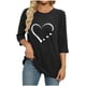 thumbnail image 5 of HongQid 3/4 Length Sleeve Womens Dressy Casual Tops Round Neck Tunic Shirts Summer Spring Fall Clothes, 5 of 5