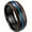 Blue, variant on 1 piece of 8 mm black wooden design blue -green protein stone design men's tungsten steel ring,green ,7