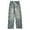 2-Blue, variant on Men's Washed Print Holes Jeans Men's Splice Casual Trousers Jean Shirts for Men 559 Stretch