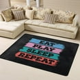 thumbnail image 1 of DouZhe Urban Style Eat Play Sleep Repeat Pattern Area Rugs Non-Slip Machine Washable Floor Mat, Style Carpet Doormat, 63x48 inches, 1 of 6