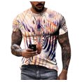 thumbnail image 1 of T-Shirt Imprimé 3d Motif Tigre Été Mode Personnalité Homme Grande Taille Hip Hop Manches Courtes Col Rond Séchage Rapide, 1 of 5